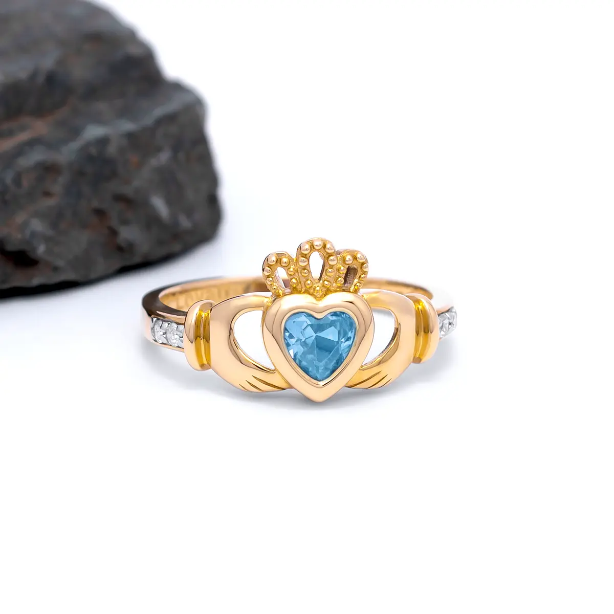 December birthstone store claddagh ring